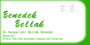 benedek bellak business card