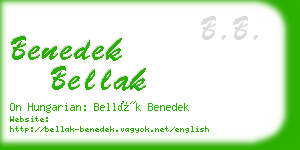 benedek bellak business card